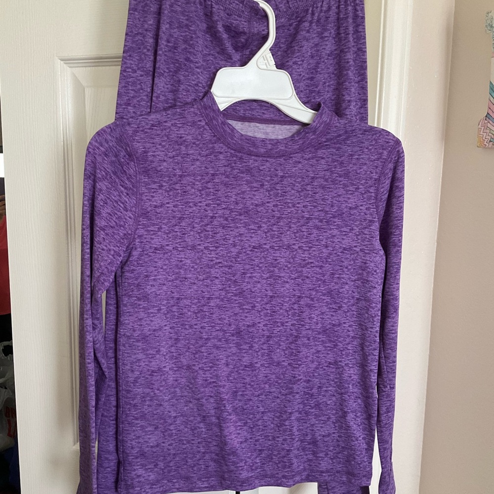 Athletic Works Women's Long Sleeve Tee and bottom set in Heathered Purple